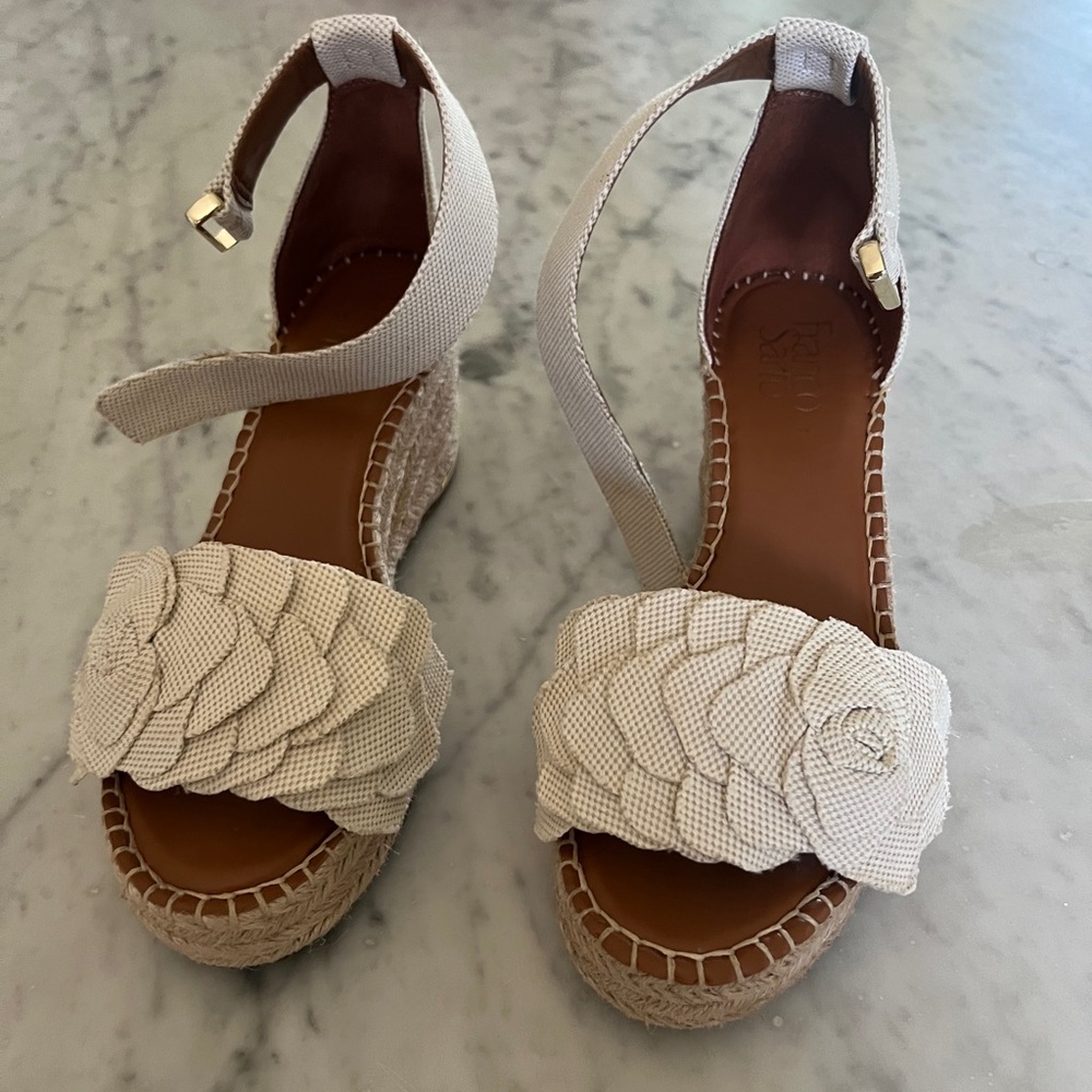 Franco Clemens Flower Espadrille Wedge Sandal